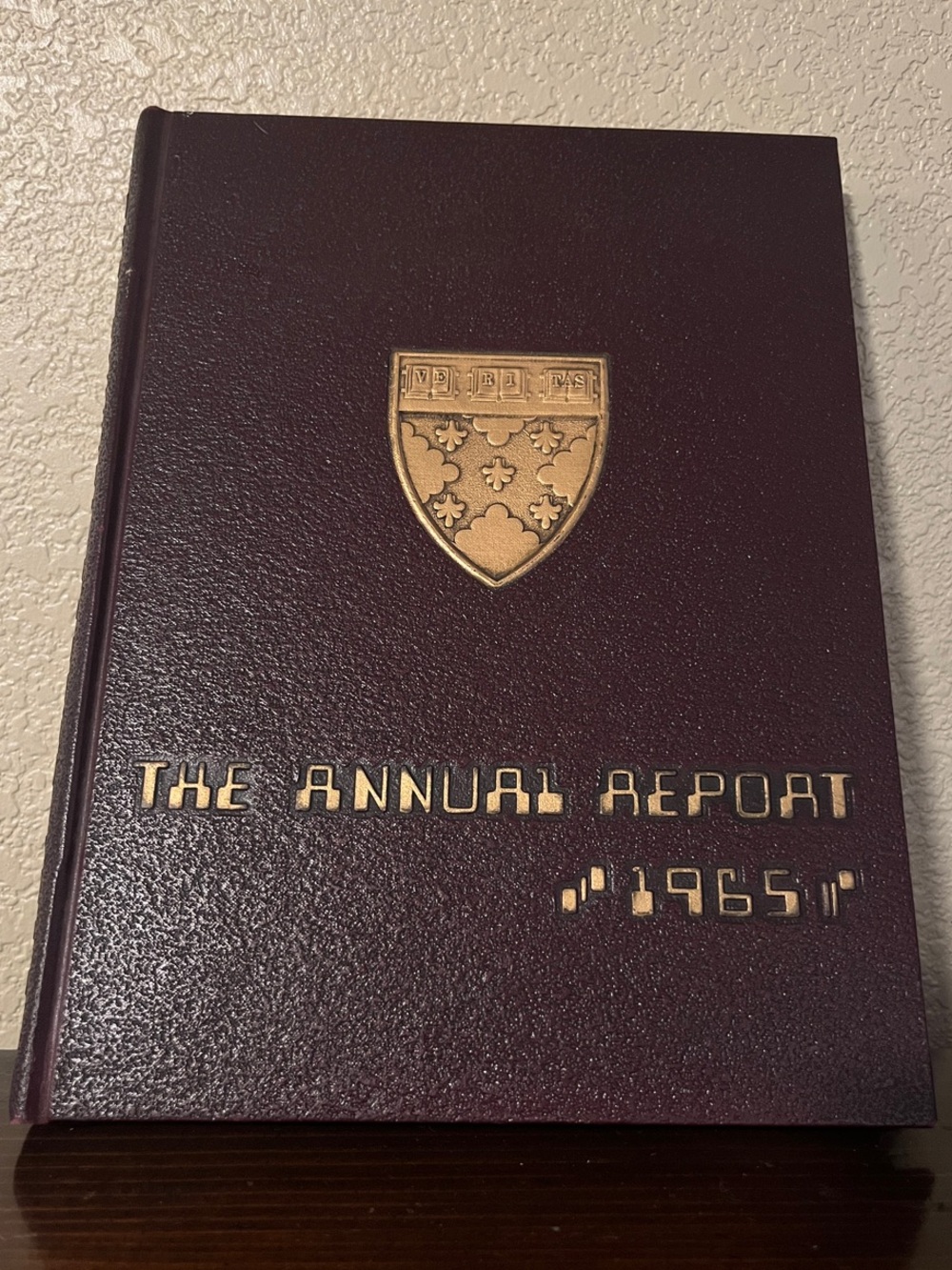 Maroon Hardcover Annual Report Notebook with Gold Crest